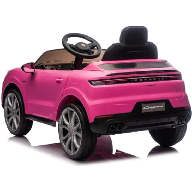 Vrooomy Porsche Cayenne Kinder Elektroauto 12V mit Fernbedienung, Rosa, für 1 bis 5 Jahre mit MP3-Player, LED-Scheinwerfern und Sicherheitsgurt – Bild 2