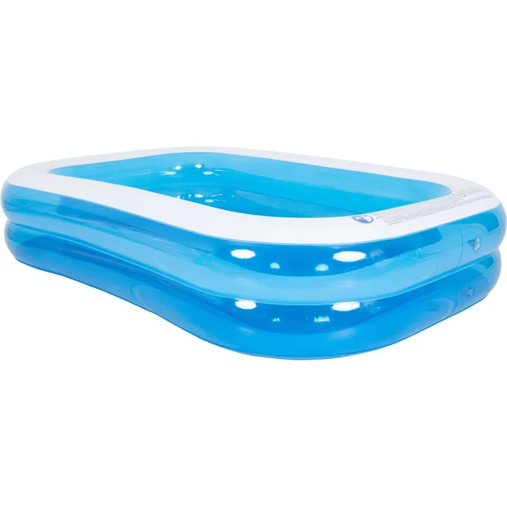 SunClub Planschbecken Kinderpool 262x175x50 cm, rechteckiger 2-Ring Pool, blau, 815 Liter Fassungsvermögen, mit Ablaufventil