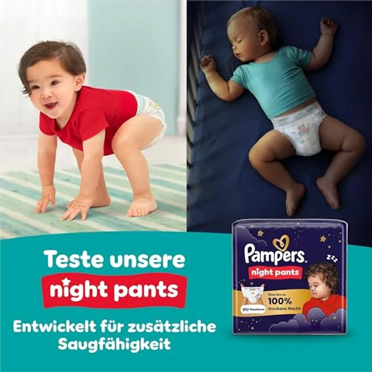 Pampers Monatsbox baby-dry pants Gr. 7 (17+ kg), 126 Stück, 360° Passform, flexibles Bauchbündchen, weiß – Bild 11