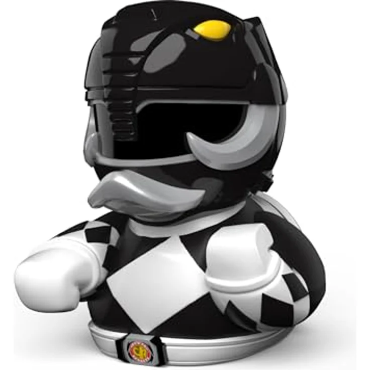 TUBBZ Erstausgabe Schwarze Ranger Vinyl-Gummientenfigur - Offizielle Power Rangers-Sammelfigur, 9 cm hoch, mit Blade Blaster und Badewannen-Box – Bild 1