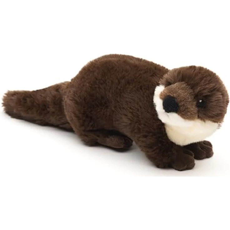 Uni-Toys Eco-Line Plüsch-Otter, stehend, 25 cm, 100% recyceltes Material, naturgetreues Design, gestickte Augen – Bild 1