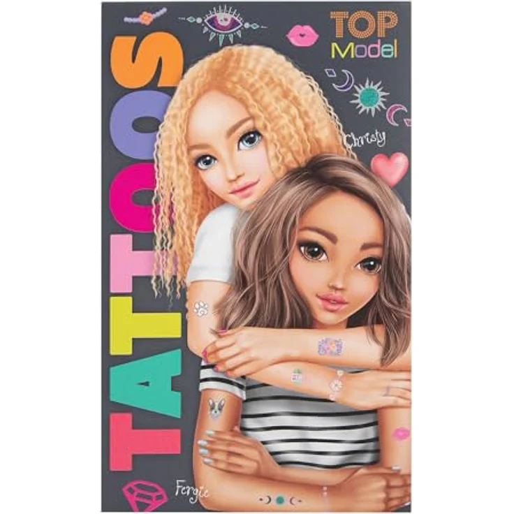 Depesche 13225 TOPModel - Tattooblock für Kinder, mit 6 Bogen temporärer Tattoos in unterschiedlichen Mustern, Farben und Designs – Bild 1