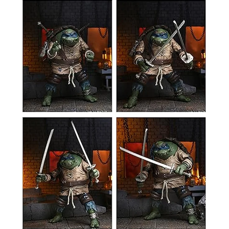 NECA - Universal Monsters vs TMNT Leonardo As Hunchback ULT 7 Actionfigur, limitierte Auflage, detailgetreu, Mehrfarbig – Bild 4