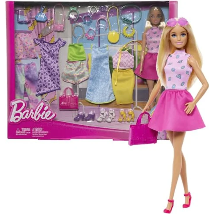 Mattel GmbH Anziehpuppe Barbie Modepuppe mit 25-tlg. Mix-and-Match Moden & Accessoires, für kreative Spielwelten ab 3 Jahren – Bild 1