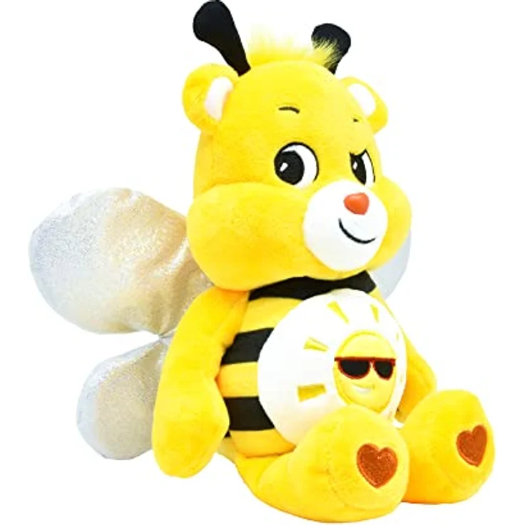 Care Bears 22cm Plush - Bumble Bee Funshine, Kuscheltier mit knisternden silbernen Flügeln, gelber Sonne auf dem Bauch – Bild 5
