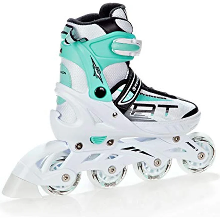 RAVEN Profession Inlineskates Inliner 2in1 mit Schlittschuhen verstellbar (White/Mint ohne Kufen, 31-35) – Bild 4