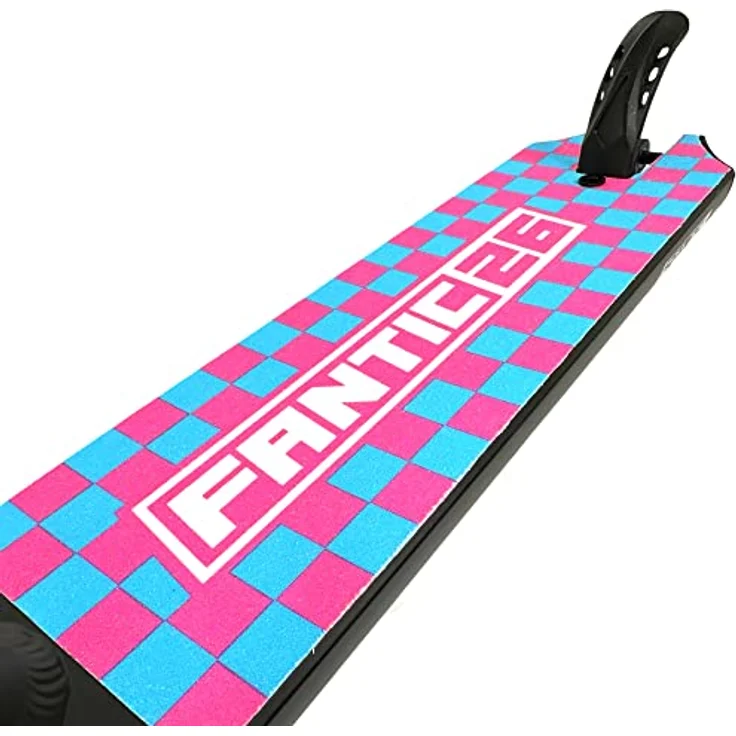 Fantic26 Stuntscooter Stunt-Scooter Griptape 58,5cm x 15,5cm Checker Pink/Türkis, reißfestes/wasserfestes PVC Material, extra starker Kleber – Bild 5