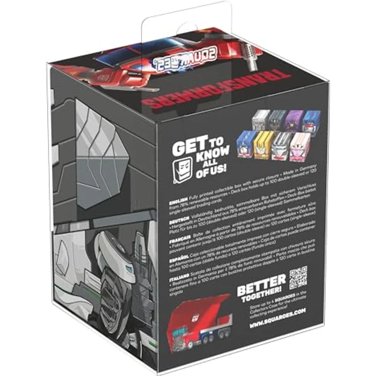 Squaroes Squaroe Transformers TR003 Wheeljack, Deckbox für bis zu 100 doppelt gesleevte Karten, nachhaltig hergestellt mit attraktivem Design – Bild 10