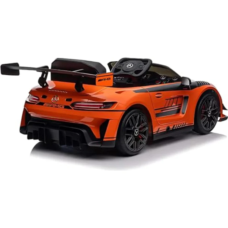 Mercedes Kinder Elektroauto AMG GT3, 12V mit MP3-Player, Sicherheitsgurt, 1-Sitzer, Orange, für 1 bis 6 Jahre – Bild 3