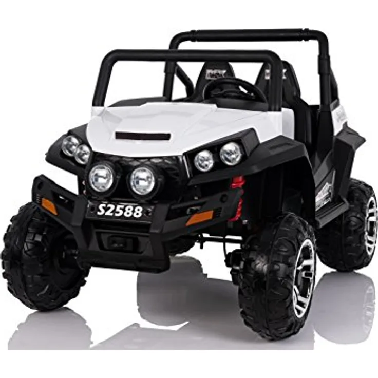 RIRICAR Kinderauto Elektro, NEU RSX Buggy, Weiss, 2 Sitzer, mit 2,4-GHz Fernbedienung, Allradantrieb