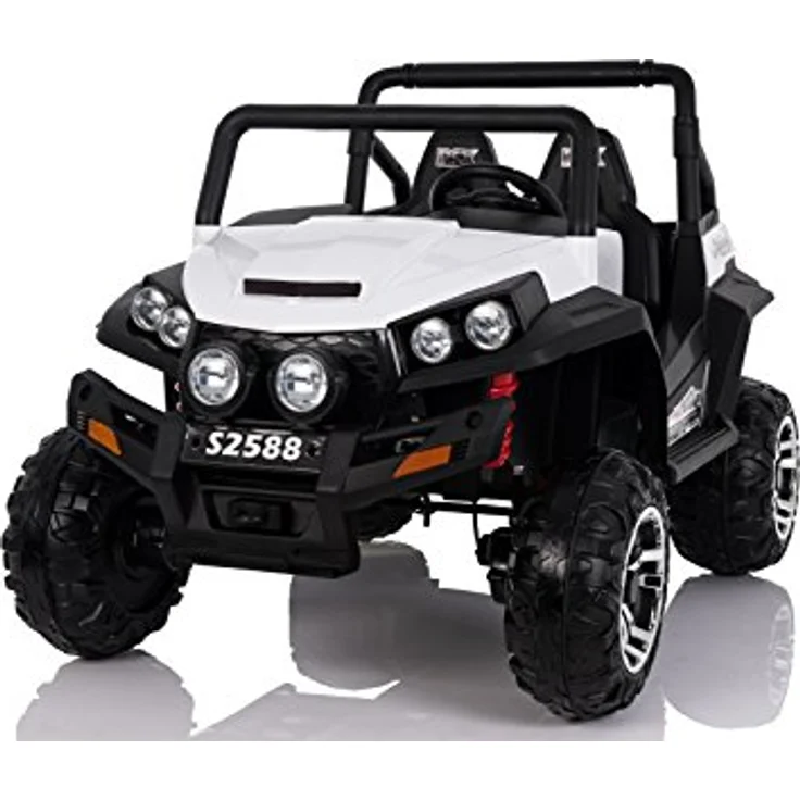 RIRICAR Kinderauto Elektro, NEU RSX Buggy, Weiss, 2 Sitzer, mit 2,4-GHz Fernbedienung, Allradantrieb – Bild 1