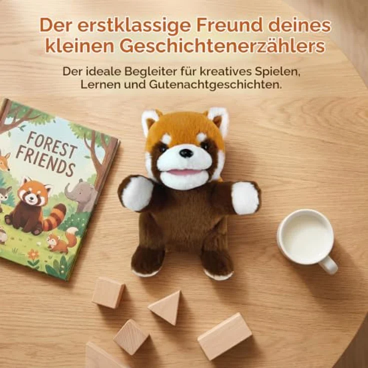LOMTRATS 2026 Tierhandpuppen Set, Wolf, Tiger, Löwe und Affe mit beweglichen Mündern, ca. 25 cm, ideal für Geschichtenerzählen und Vorschulalter – Bild 5