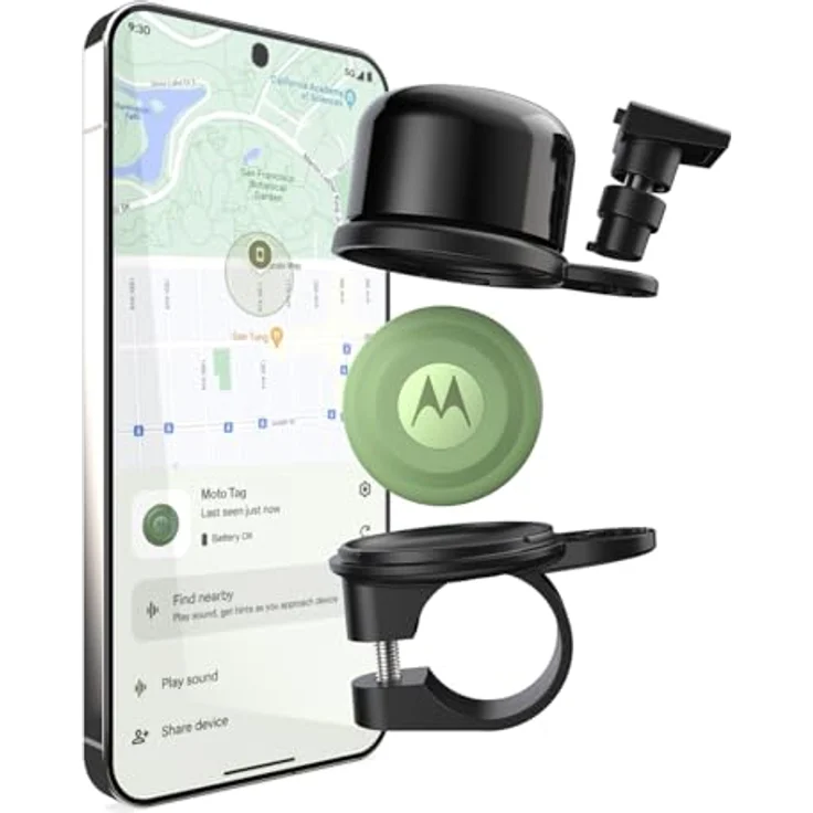 AIRBELL AirBell 22.2mm Fahrradklingel mit Versteck für Motorola Moto Tag, 85 dB laut, Nylon Kunststoff – Bild 5