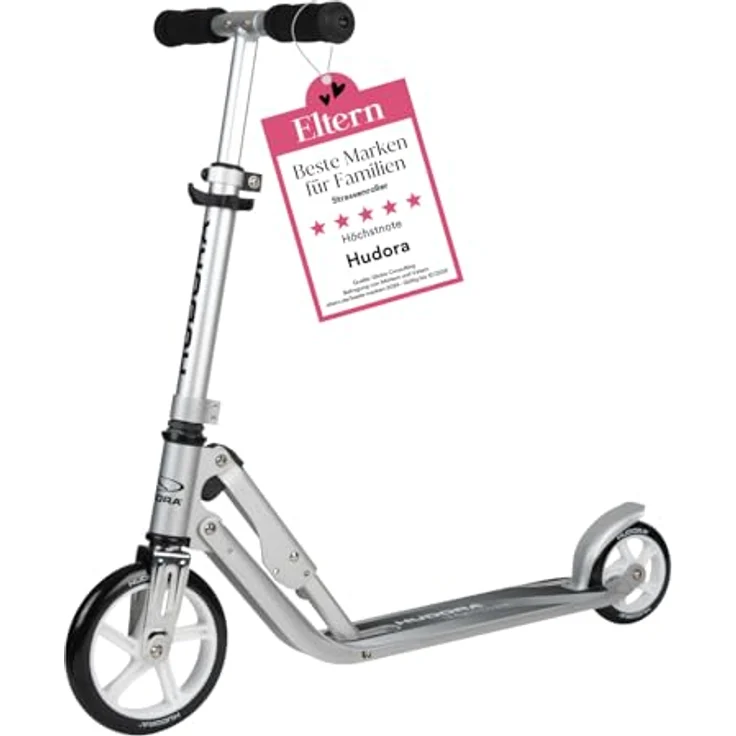 HUDORA Little BigWheel Scooter - Sicherer Aluminium-Roller für Kinder ab 3 Jahren - Höhenverstellbarer & zusammenklappbarer Cityroller für bis zu 100kg - Stabiler Tretroller mit großen Reifen – Bild 1