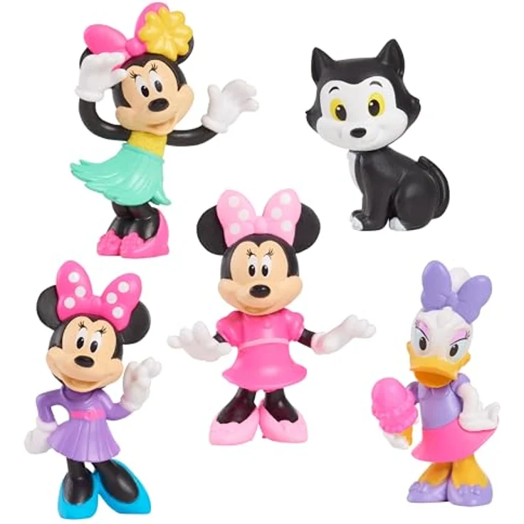 Just Play Disney Junior Minnie Mouse Minifiguren 5er-Pack, 5 Figuren von Minnie Mouse und Daisy Duck, 4,3-6,9 cm, ab 3 Jahren – Bild 3