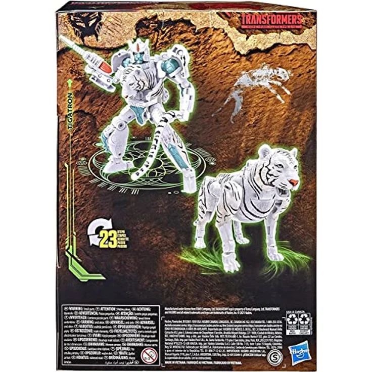Transformers Generations War for Cybertron: Kingdom Voyager WFC-K35 Tigatron Figur – 17,5 cm, weißer Sibirischer Tiger, 23-fach verwandelbar, inkl. Laserkanone und goldene Schicksalskarte – Bild 4
