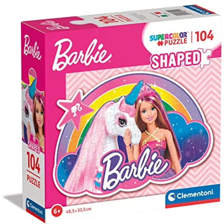 Clementoni 80511 Barbie Supercolor Puzzle, 104 Teile Kinderpuzzle, 48,5 x 33,5 cm, Made in Italy, Amazon Exclusive, ab 6 Jahren – Bild 1