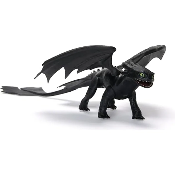 Dreamworks Dragons Ohnezahn, 22cm Drachenfigur mit beweglichen Flügeln und authentischen Details, Spielzeug für Kinder ab 4 Jahren