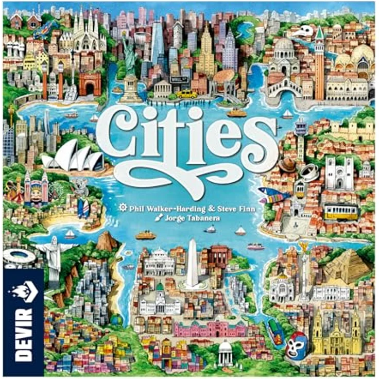 Devir Städte, Brettspiel für 2-4 Spieler, Fliesen legen und Arbeiter platzieren, bunt, ab 10 Jahren – Bild 2