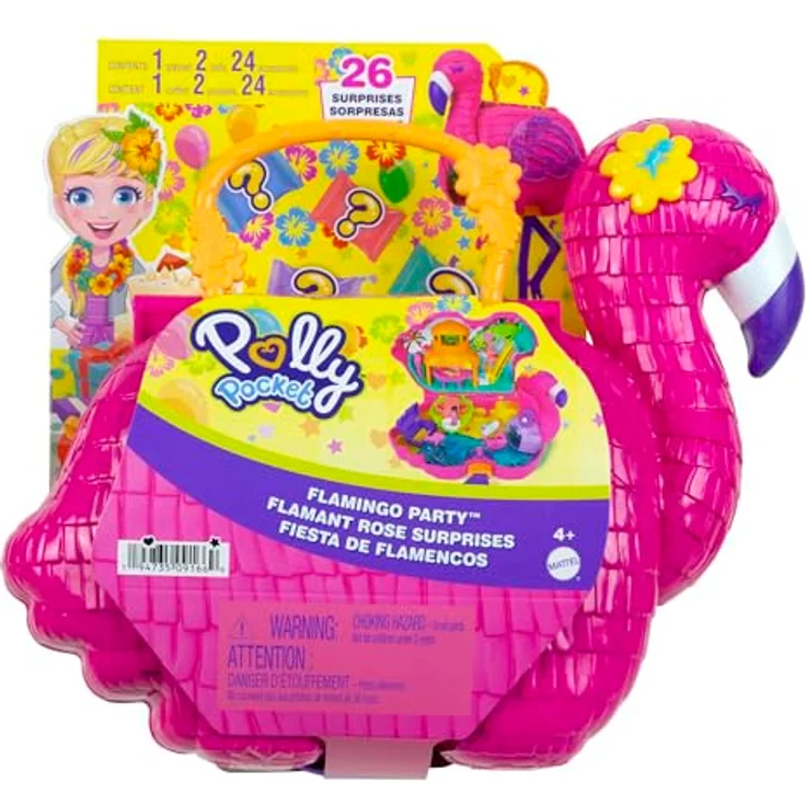 Polly Pocket HJN76 Flamingo-Party, großes Spielset mit 26 Überraschungen, Pop + Swap-Funktion – Bild 6