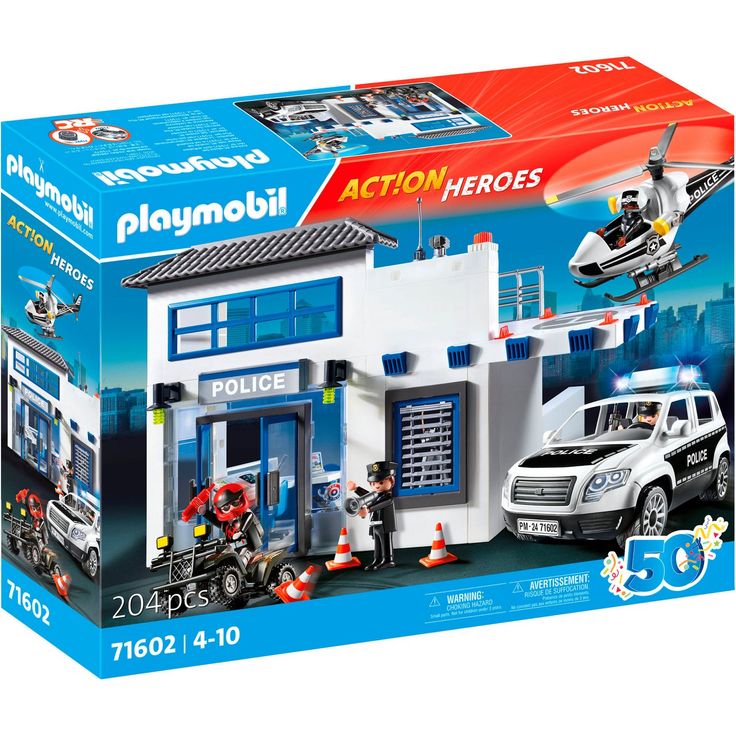 Playmobil® Polizeistation (71602), Action Heroes, 50 Jahre Konstruktions-Spielset, (204 St)
