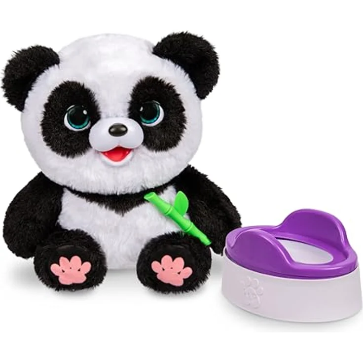 Moose Little Live Pets My Baby Panda, interaktive Plüschfigur mit über 50 Geräuschen und Reaktionen, inklusive Töpfchen und Bambusstäbchen, H30 x B17 cm – Bild 3