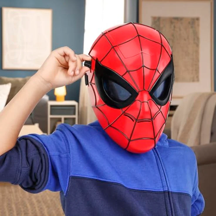 Hasbro SPIDER-MAN-Man Marvel Maske mit Lichteffekt, für Kinder ab 5 Jahren, verstellbarer Riemen, klassisches Spider-Man-Design in Rot, Blau und Schwarz – Bild 5