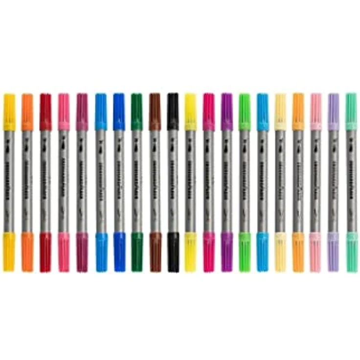 Eberhard Faber Colori Filzstifte - 20er Set, Doppelfasermaler mit Neon- und Pastellfarben – Bild 2