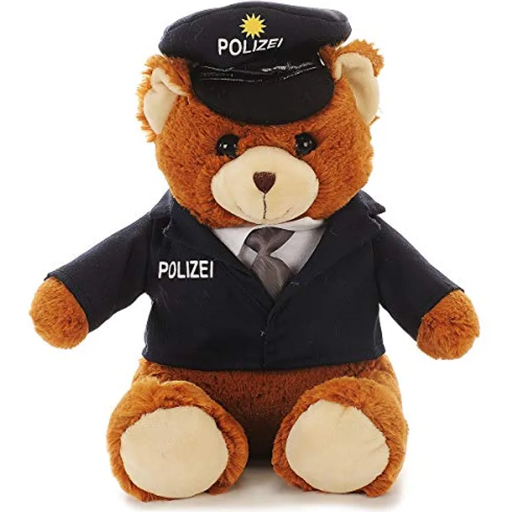 Euro Souvenirs Kuscheltier Bär aus Plüsch | Plüschbär Polizist | weiches Stofftier mit detailgetreuer Polizeiuniform - Preisvergleich