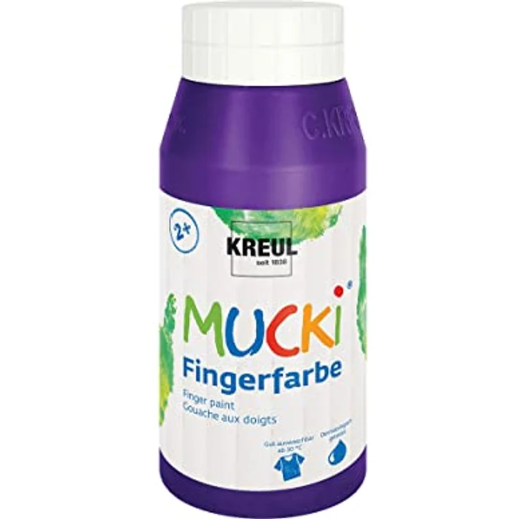 KREUL MUCKI Fingerfarbe Violett, 750 ml, wasserbasierte Malfarbe mit guter Deckkraft – Bild 1