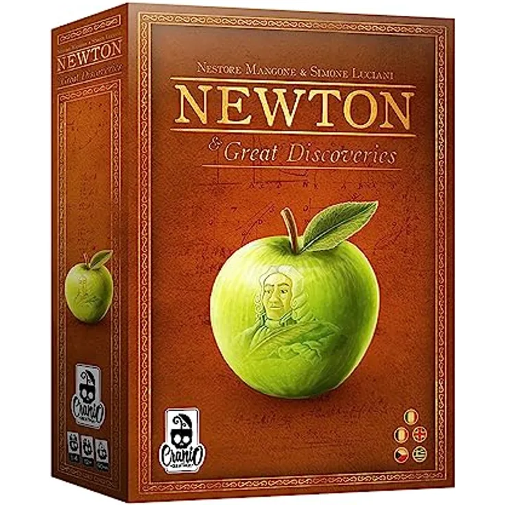 Cranio Creations Newton Neuauflage CC289, strategisches Tischspiel mit Erweiterung "Great Discoveries", mehrsprachig, Rot