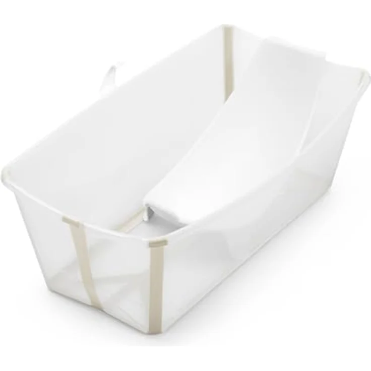 Stokke Flexi Bath (Sandy Beige) mit Newborn Support - Faltbare Babybadewanne für Neugeborene & Kinder bis 48 Monate – Bild 1