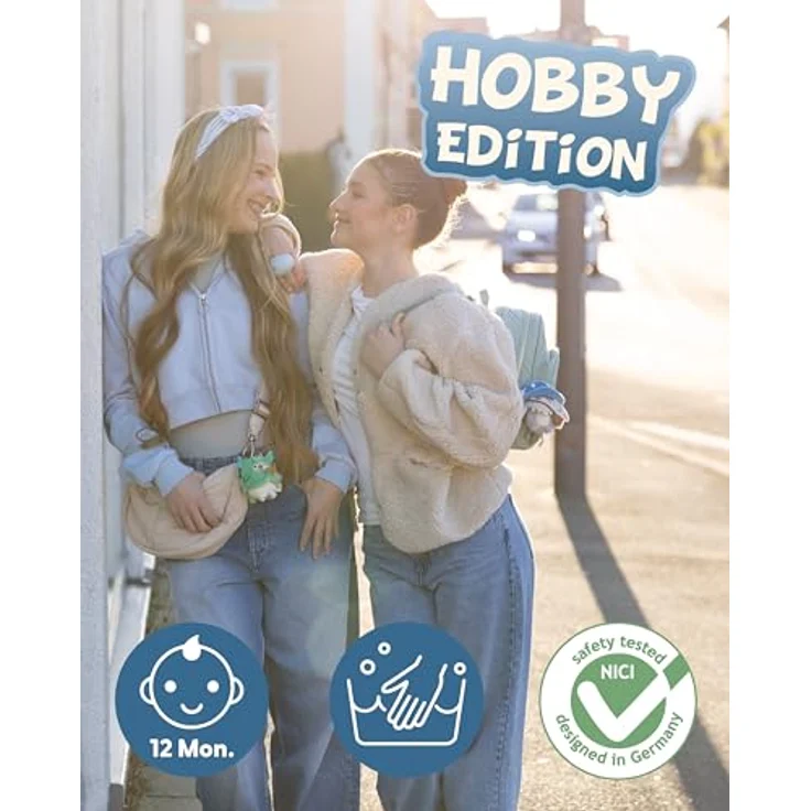 NICI Kuscheltier Zebra Stripey 8cm mit Footballkostüm und Football in Geschenkbox, braun, mymochi Kawaii-Design, weich und kuschelig – Bild 2