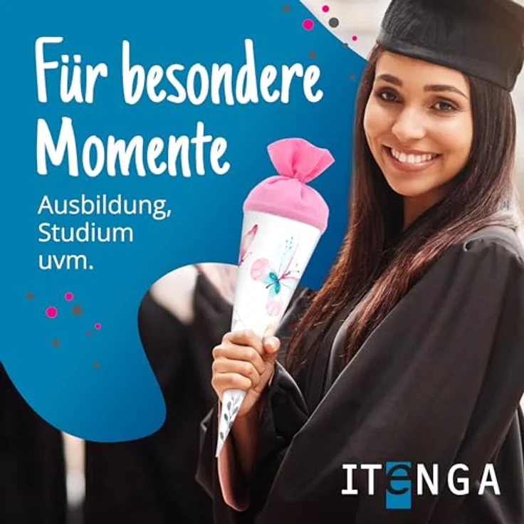 itenga Geschwister Schultüte 35cm Schmetterling mit Filzverschluss kleine Tüte Geschenkverpackung Einschulung Schulanfang – Bild 7