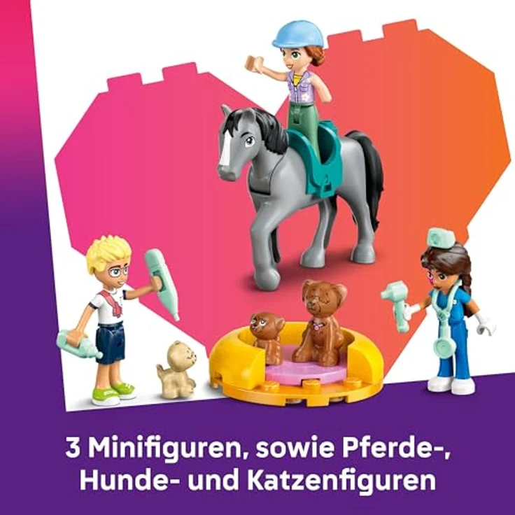 LEGO Friends Tierarztpraxis für Pferde und Haustiere, BAU- und Spielset mit 3 Minifiguren und 5 Tierfiguren, Geschenkidee für Mädchen ab 7 Jahren – Bild 4