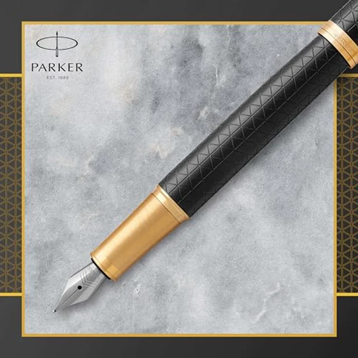Parker Pen IM Premium Black/Gold G.C., Schreibstift mit stabiler Edelstahlfeder, schwarz/gold – Bild 5
