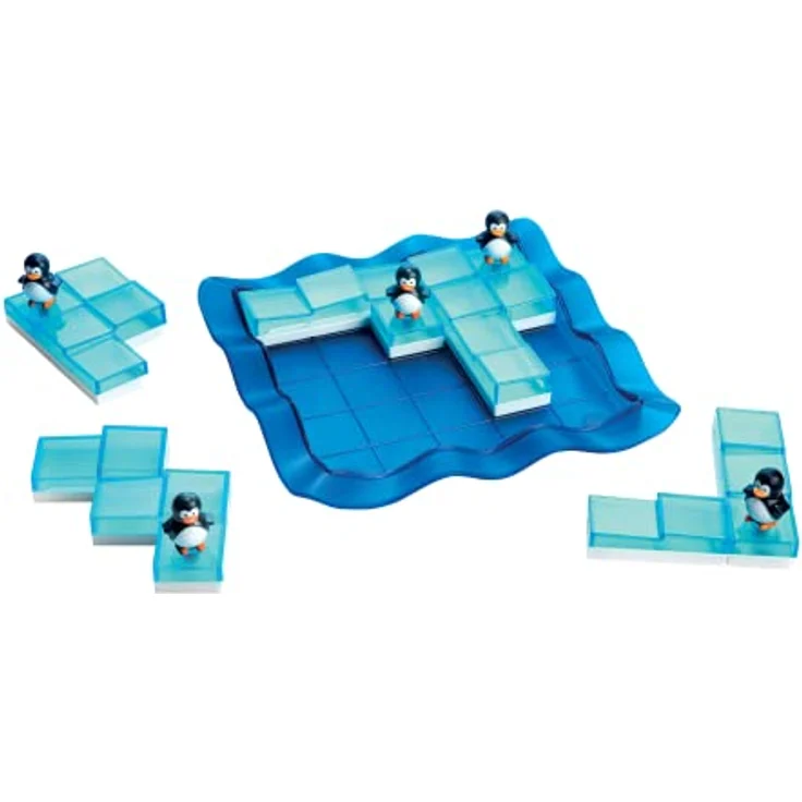 Smart Games Penguins on Ice, Brettspiel mit 60 Aufgabenkarten und 5 verstellbaren Pentomino-Puzzleteilen – Bild 4