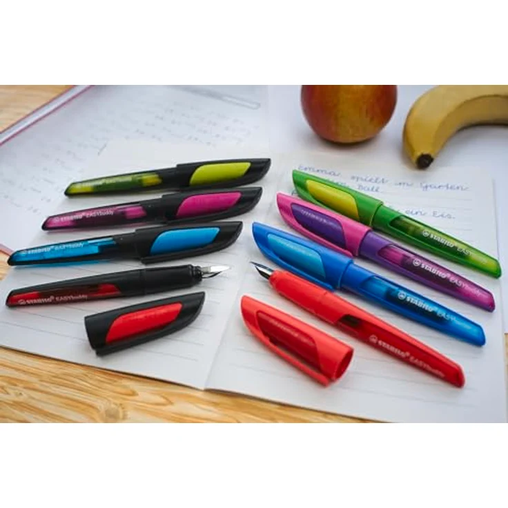 STABILO Füllfederhalter EASYbuddy L, Linkshänder, koralle/rot, ergonomisch mit Soft-Griffzone – Bild 6