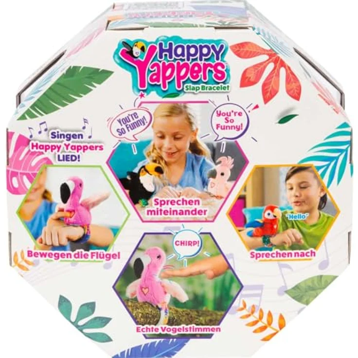 Happy Yappers Interaktiver Plüschvogel Kakadu – Nachsprech-Modus, Musik & Chirping Sounds, Schlafmodus, Wiederaufladbar, USB-C-Ladekabel inklusive, für Kinder ab 18 Monaten – Bild 3