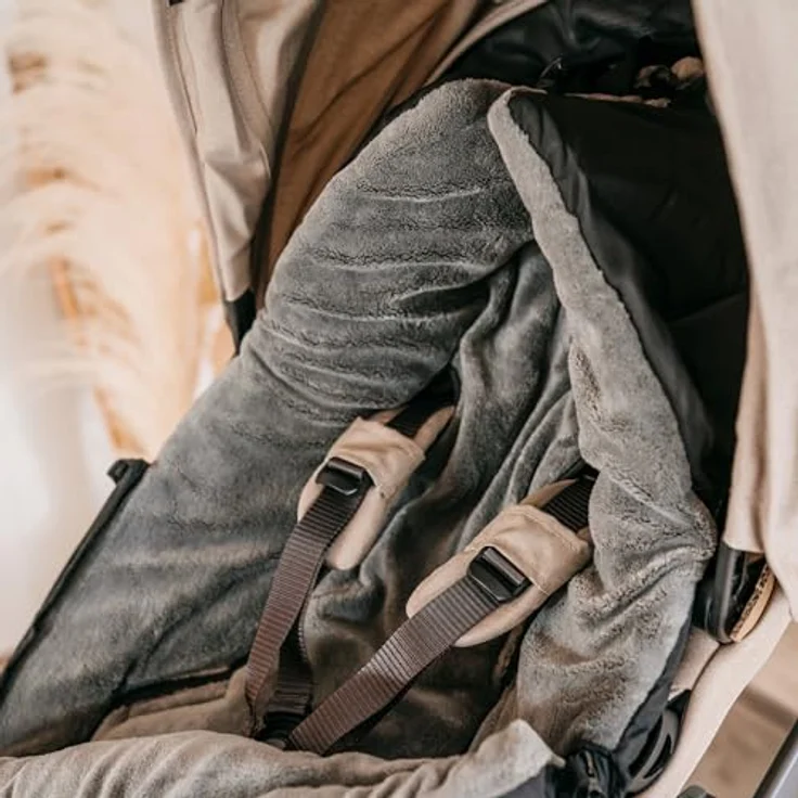 Kaiser Akiko Thermo Kinderwagen Fußsack, 100 x 45 cm, universell passend, waschbar, grau (khaki) – Bild 3