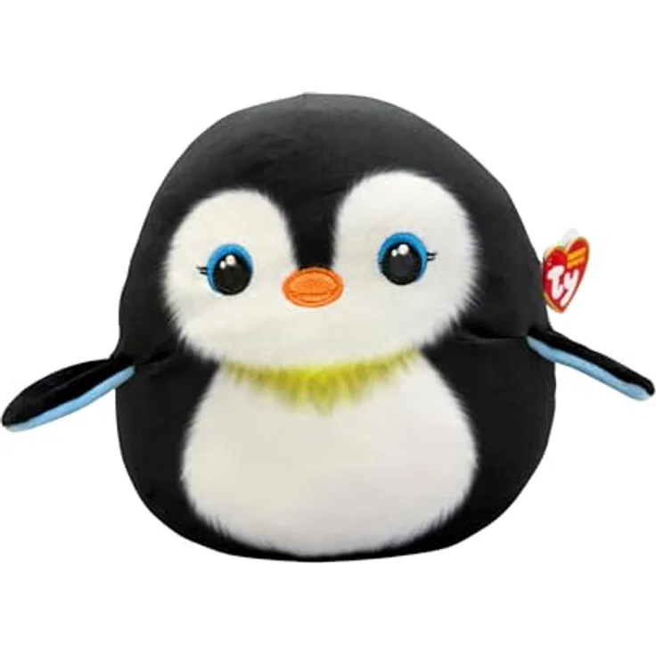 TY Neve Pinguin - Squishy Beanie 10" | Weiches Plüschtier für Kinder, Babytier, Kuschelteddy | Schwarz – Bild 2
