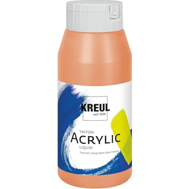 KREUL Solo Goya Triton Acrylfarbe terracotta, 750 ml, wasserbasis, schnell und matt trocknend, studioqualität, gut deckend und ergiebig – Bild 1