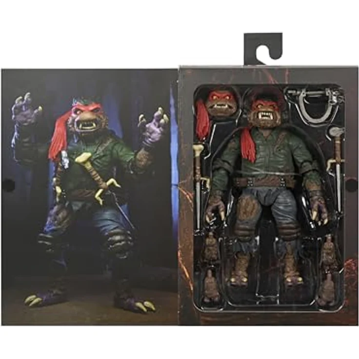 NECA Teenage Mutant Ninja Turtles Universal Monsters Ultimate Raphael als Werwolf Figur, 18 cm, braun, mit Zubehör – Bild 3