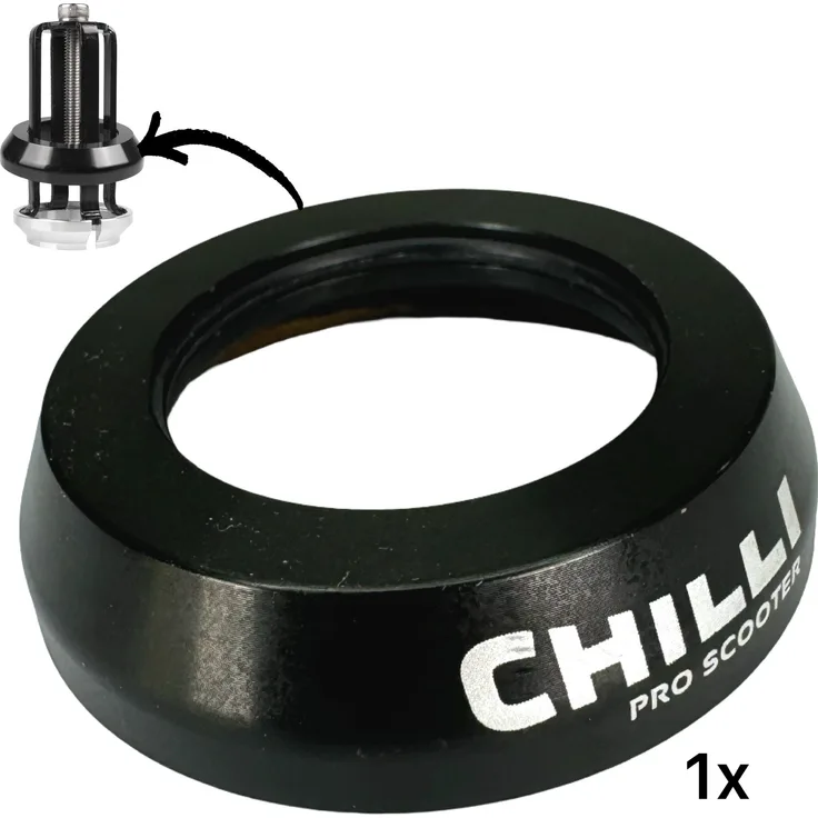 Chilli Stuntscooter Chilli Pro Stunt-Scooter Spider Steuersatz Ersatz Cap Schwarz, Chilli Pro Stunt-Scooter Full Integrated Steuersatz mit Spider Ersatzkappe