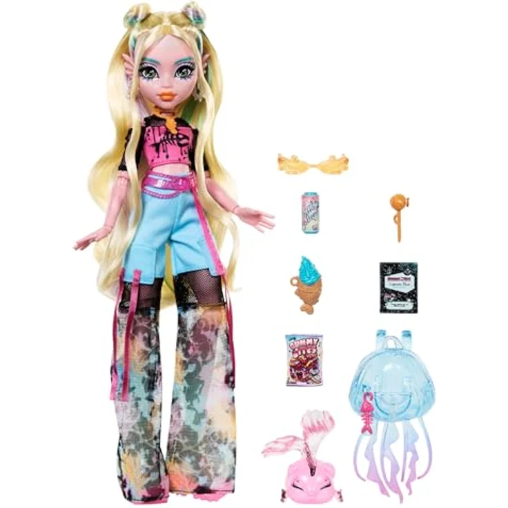 Mattel® Anziehpuppe Monster High, Lagoona Blue mit Haustier Neptuna, Y2K-inspirierter Look - Preisvergleich – Bild 5