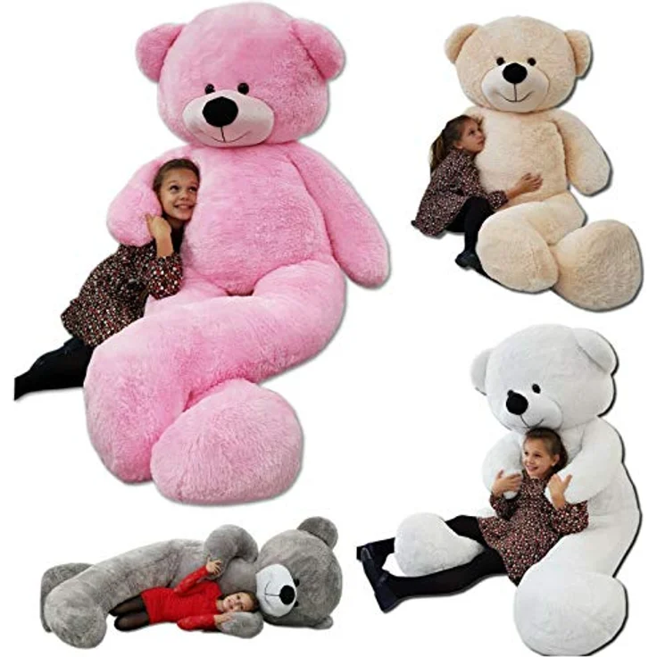 Odolplusz Teddybär 220cm GIGANT Groß Teddy Bear Plüschbär Stofftier Kuscheltier Plüschtier XXL, beige, Qualitativ hochwertiges Geschenk für Kinder – Bild 4
