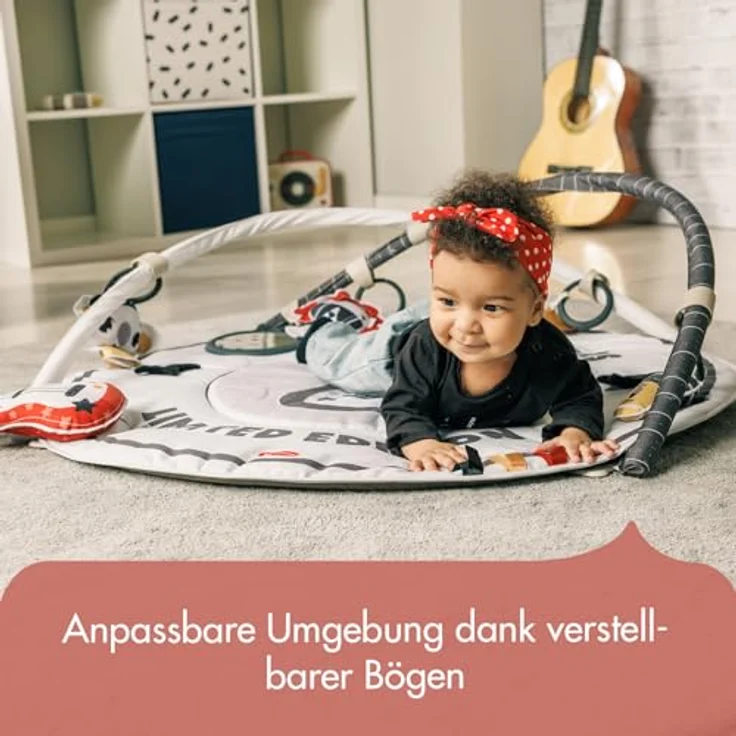 Tiny Love Roll With Me Gymini, groovige vom Rock'n'roll inspirierte Spielmatte Baby mit Musik, 0-36 Monate, Spieldecke Baby, 20 Aktivitäten, Musikmobile für unterwegs, verstellbare Bögen, Tiny Rockers, bunte Spielbögen – Bild 3