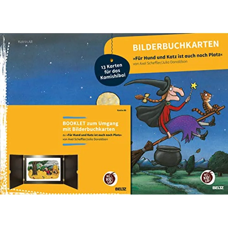 Beltz Psychologie Bilderbuchkarten »Für Hund und Katz ist auch noch Platz«, 13 farbig illustrierte Karten im DIN A3 Format aus festem Papier für Erzähltheater