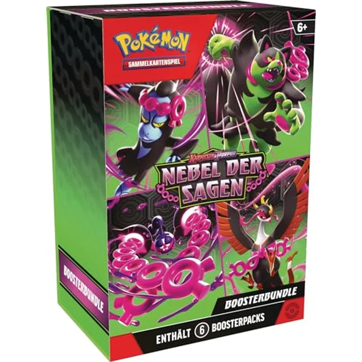 The Pokemon Company Pokémon Boosterbundle Karmesin & Purpur – Nebel der Sagen, 6 Boosterpacks mit jeweils 10 zufälligen Karten – Bild 1