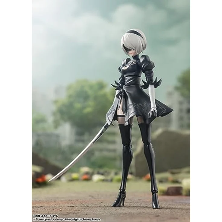 Bandai Tamashii Nations NieR: Automata S.H. Figuarts Actionfigur 2B, 15 cm mit Zubehör und Austauschteilen – Bild 8
